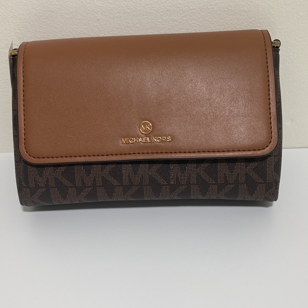 Michael Kors Jet Set Logo Pouchette Crossbody Chain Bag - Picture 10 of 10